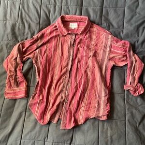 American Eagle Red Button Up